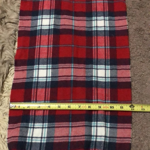 Italy Design “Cashmere Feel”Scarf-Red/White/Blue Plaid-Twisted Fringe-70x12-EUC - Picture 10 of 14